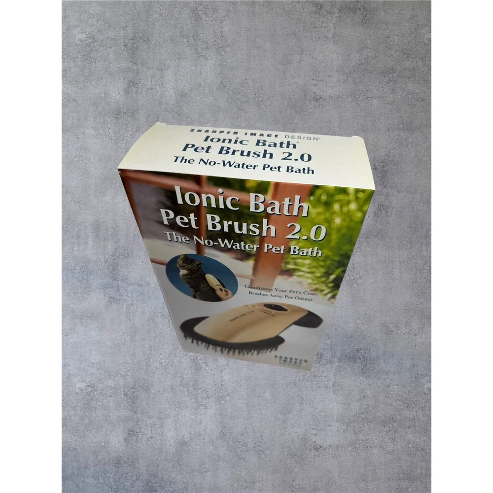 Sharper Image Ionic Bath Pet Brush 2.0 Dogs Cats Waterless Groomer-New/Open Box